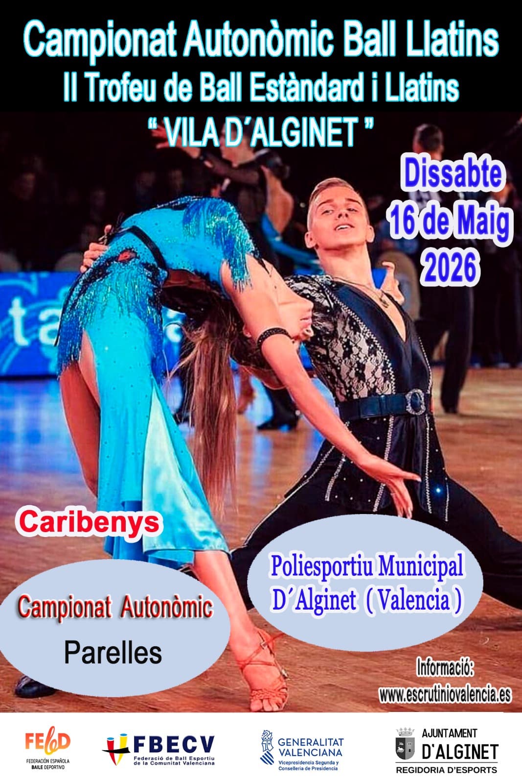 Cartel de II TROFEU DE BALL ESTANDAR I LLATINS VILA D ALGINET-CCV PARELLES